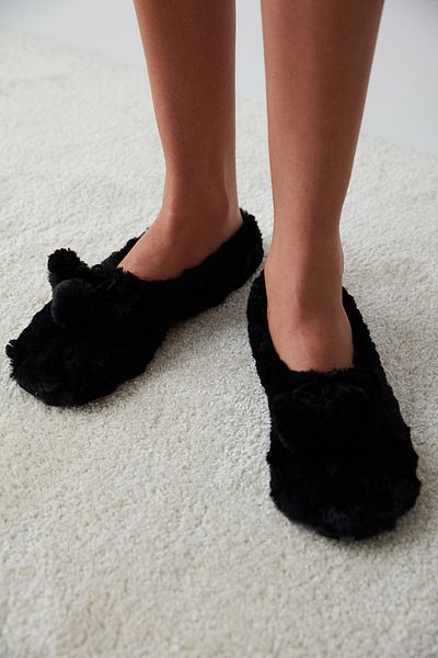 Penti Μαύρες κάλτσες Fluffy Pompom Booties