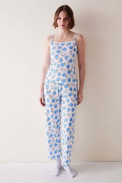 Penti Apples Pointel Pantaloni albi Pantaloni de pijama