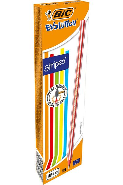 STOREMAX Ntwork Evolution Stripes Pencil 12'Li Box, Does Not Create Chips, Resistant to Chewing