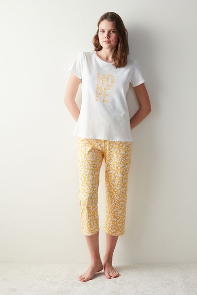Penti Ent Hope Yellow Capri Pajama Set