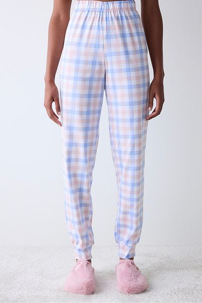 Penti Barevná bavlna Joyful Gingham Kalhoty Pyžamové kalhoty