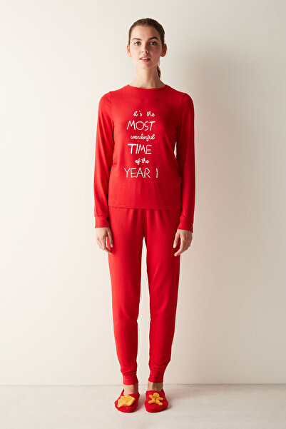 Penti Wonderful Termal Kırmızı Pijama Takımı