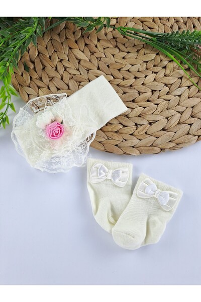 Butik مجموعة جوارب باندانا للأطفال البنات - هدية لحديثي الولادة مكونة من قطعتين
