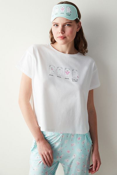 Penti Cuteness Tricou Alb Pijama Top