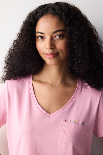 Penti Flower Pembe Pantolon Pijama Takımı