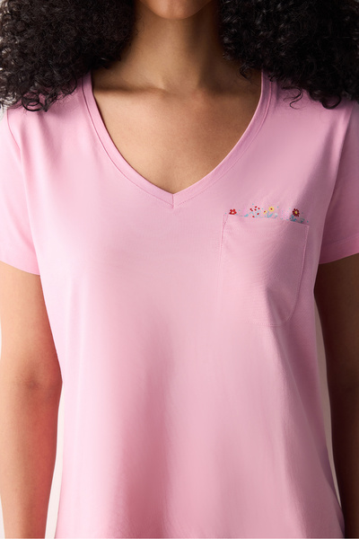 Penti Flower Pembe Pantolon Pijama Takımı