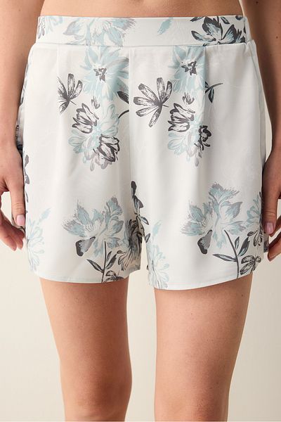 Penti Hellgraue Shorts-Pyjamahose aus Camille-Satin