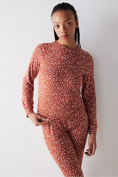 Penti Happy Place Thermal - Dark Orange Trousers and Pajama Set