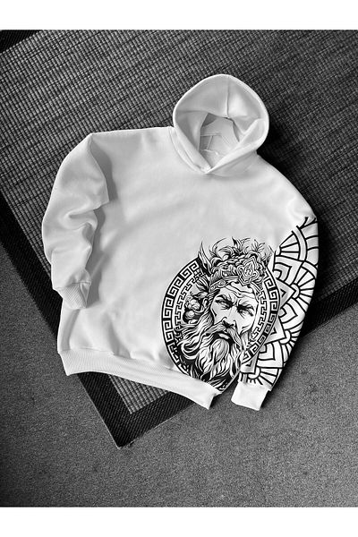 MODARİCH Φούτερ με κουκούλα με κουκούλα με 3 νήματα Zeus Design