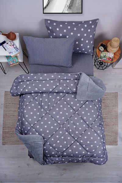 MARLA HOME STAR Σετ Μπακλαβά - Βαμβακερό Σετ Μονό Αναστρέψιμο Αφράτο Σετ ύπνου