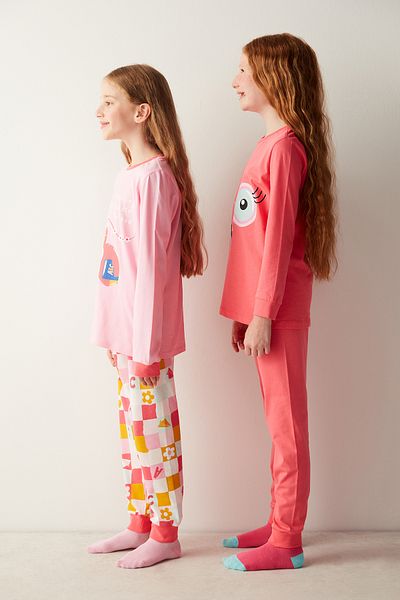 Penti Girl's Pinky Eyes Long Sleeve 2-Piece Pajama Set
