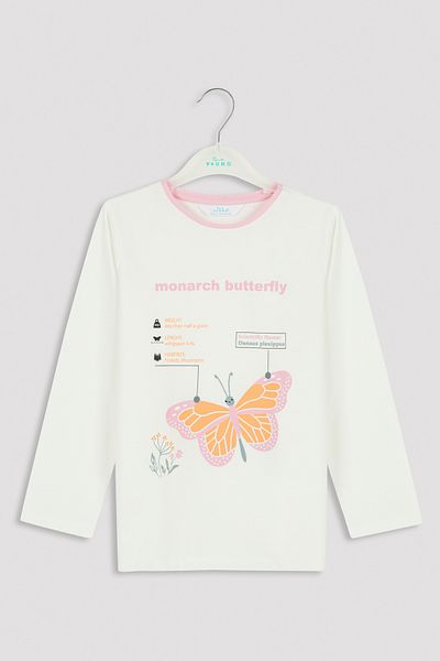 Penti Set de pijamale multicolore pentru fete cu fluture monarh