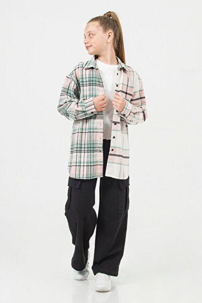 DMB BOYS & GIRLS Elastik Bel Geniş Paça Rahat Kesim Kargo Cepli Kız Çocuk Okul Eşofman Pantolonu