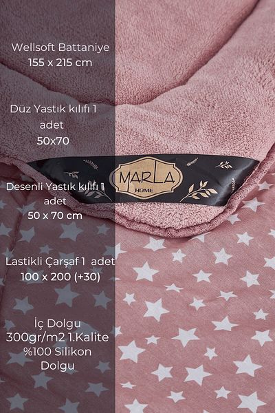 MARLA HOME STAR Σετ Μπακλαβά - Βαμβακερό Σετ Μονό Αναστρέψιμο Αφράτο Σετ ύπνου