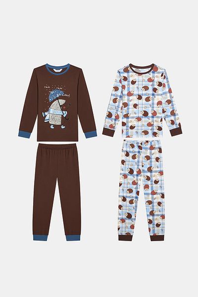 Penti Baumwoll-Hedgedog-Pyjama-Set für Jungen, 2-teilig, mehrfarbig