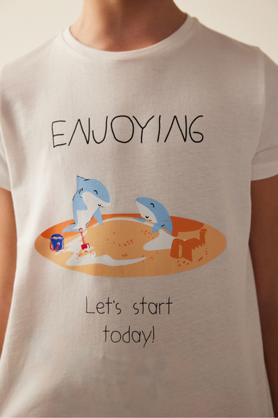 Penti Erkek Çocuk Köpek Balık Baskılı 2li Pijama Takımı