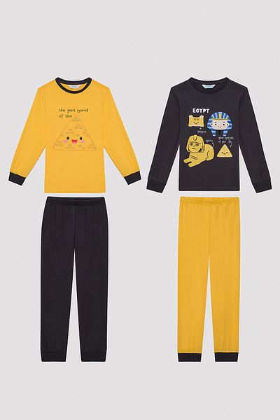 Penti Boy's Egyptian Multicolored 2-Piece Pajama Set