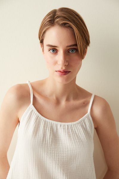 Penti Carrie Solid White Sleepwear Top