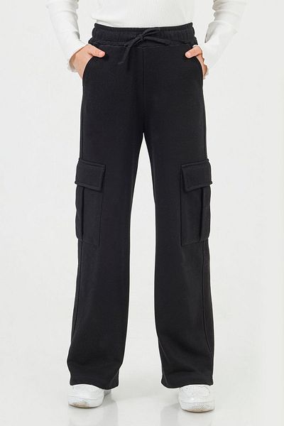 DMB BOYS & GIRLS Girl's Relaxed Cut Elastic Waist Cargo Pants - School Sweatpants with Pockets