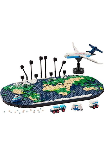 LEGO Travel Memories 41838 - Creation with World Map for Families Who Love Travel