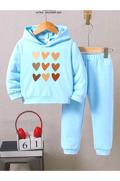 BENROMA Set de trening pentru copii cu imprimeu inimi colorate - Muta supradimensionata unisex