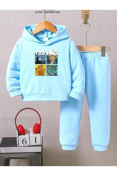 BENROMA Set de trening pentru copii cu imprimeu Van Gogh - Mucegai supradimensionat unisex