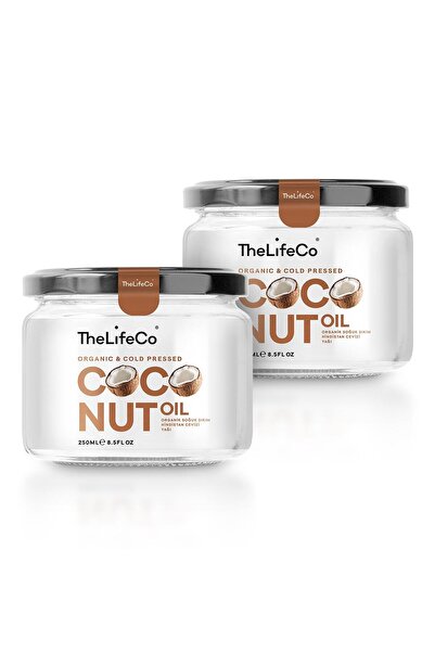 The LifeCo Organik, Soğuk Sıkım Hindistan Cevizi Yağı 250 Ml X 2 Adet (vegan,...