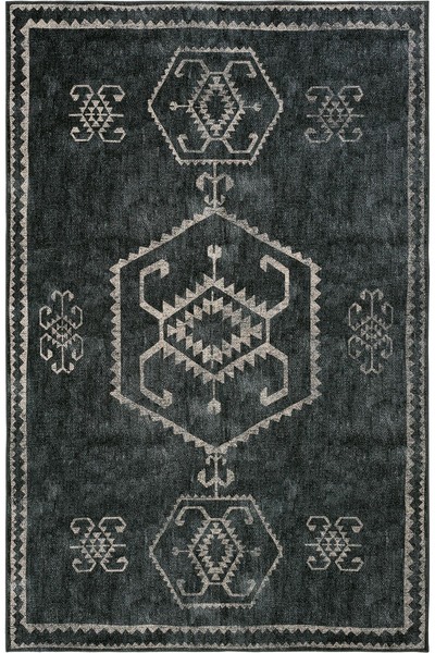 Cool Halı Carnival Yeşil Halı Etnik Desen Otantik Dokuma Şönil Halı Yıkanabil...