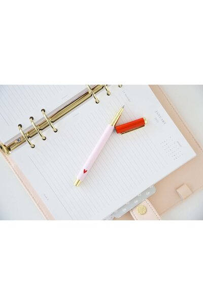 Chapters Premium Roller Pen, Pale Pink & Orange