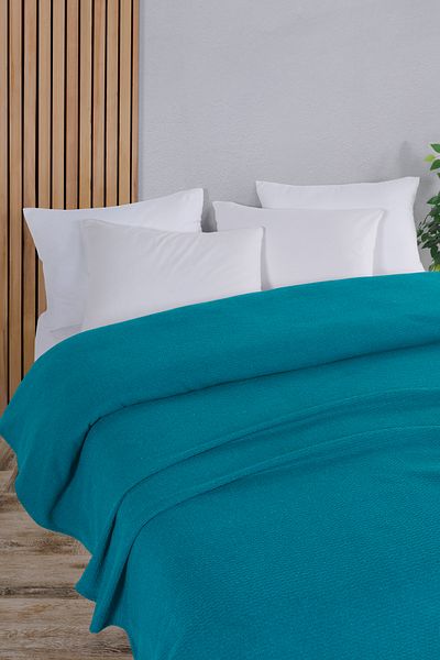 Evim Cotton Akel Turquoise Multi-Purpose Bedspread Double - 200X230 cm