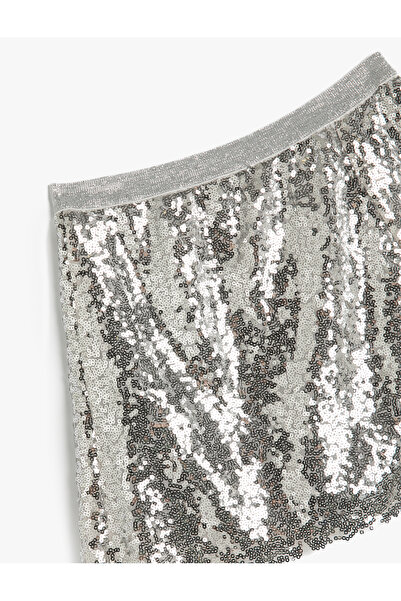 Koton Sequin Sequined Glitter Elastic Waist Skirt