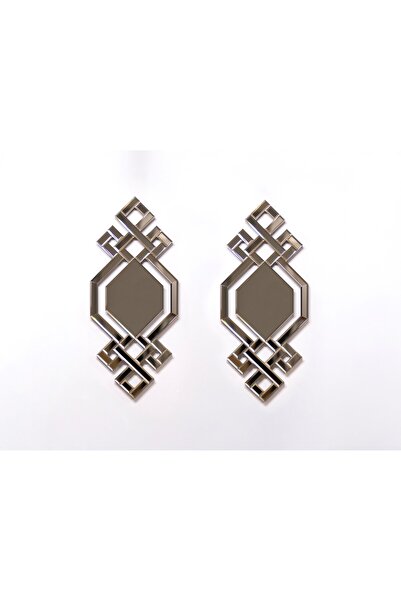 Elis Concept Piramit Dekoratif Duvar Ayna Bronz 2 Adet  95 x 40 cm