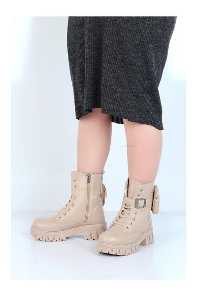 Twingo Twingo 7640 Nut Beige Fur Women's Flat Water and Cold Resistant Boots