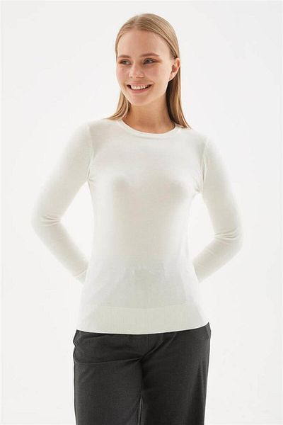 Fashion Friends Ecru Crew Neck Sweater