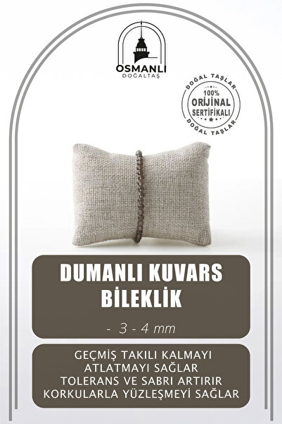 OSMANLI DOĞAL TAŞ سوار كوارتز سموكي 3-4 ملم من الحجر الطبيعي