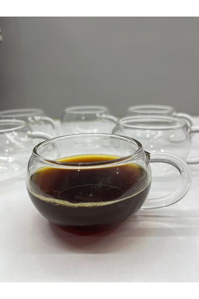 MİMOZA PARK 2 Pieces Mini Heat Resistant Glass Coffee Cup Mug 100 ml