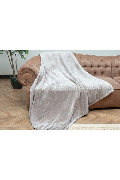MEYHOME Wellsoft Gray Plush Tv Blanket - 150X200 cm