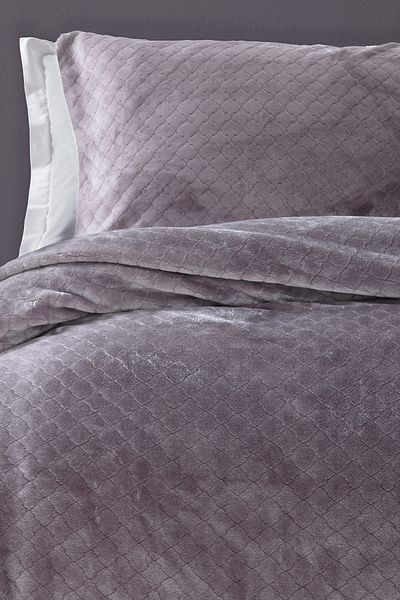 Yataş Belly Double Blanket Bedspread Set - Ash Purple