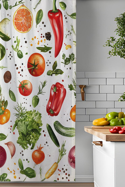 Else Dekor Cup Cake Ζαχαροπλαστική Κέικ Μοτίβο Ψηφιακής Εκτύπωσης Τραπεζαρίας Κουρτίνα φόντου κουζίνας 140x260cm