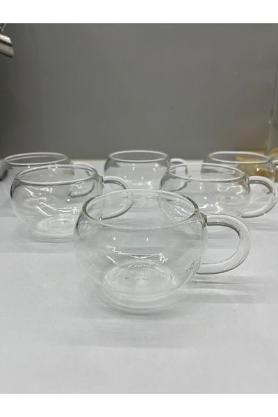 MİMOZA PARK 2 Pieces Mini Heat Resistant Glass Coffee Cup Mug 100 ml