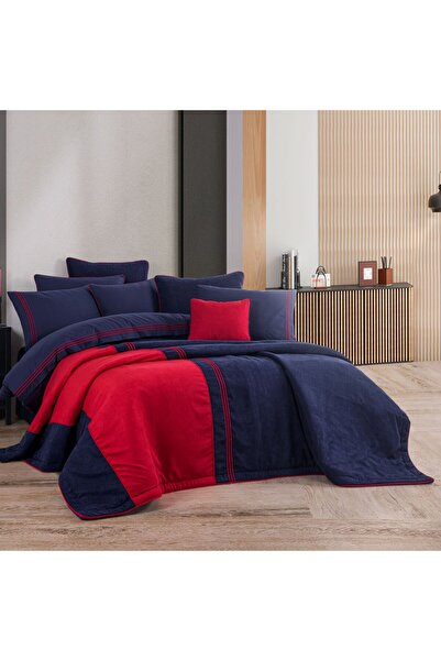 Hobby Line Çift Kişilik Çeyiz Seti - Lacivert Kırmızı