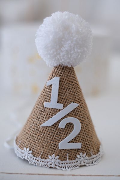 Partifabrik New Season Retro Lacy Straw Mini Hat - with Pompom, 1/2 Half Age, 6 Months Henna