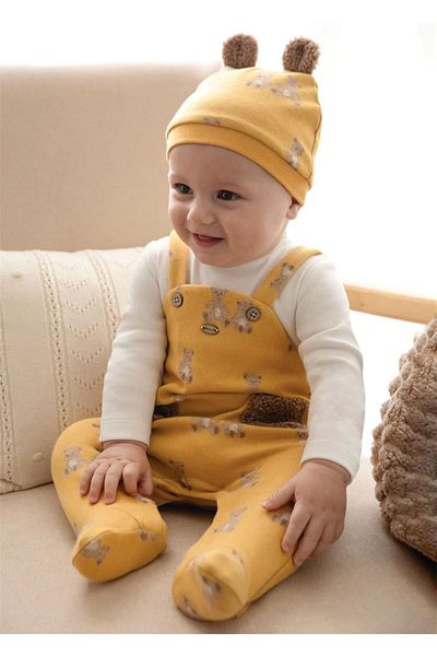 MAYORAL Yellow Baby Boy Rompers - with Ears and Hat, Model 2618