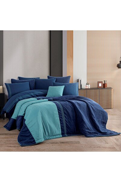 Hobby Line Çift Kişilik Çeyiz Seti - Lacivert Turkuaz