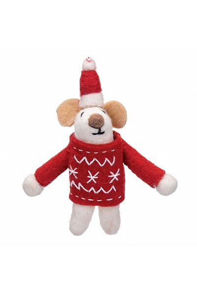 Karaca Startseite Weihnachten Maus Baumschmuck, 12 cm - Niedlicher Christbaumschmuck für festliche Dekoration