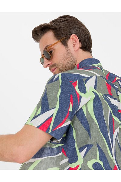 Pierre Cardin Χακί κοντομάνικο πουκάμισο Regular Fit 50265021-VR027