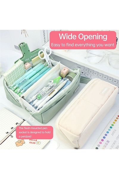 Go Veform Water Green Multi-Pocket Pen and Makeup Bag - 7524