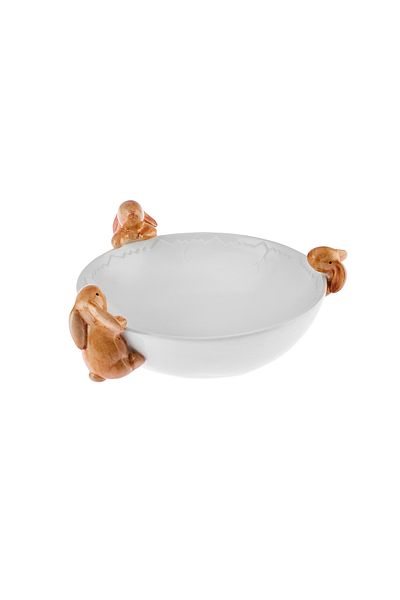 Karaca Oster Servierschale, 30 cm, Weiß, Dolomit, Schale Rund, Muslischale, Salatschalchen, Suppensc