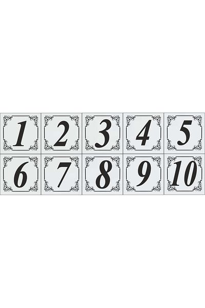 sıradışıhediyem ELIT Model White Metal Door - Διαμέρισμα Διαμέρισμα Τραπέζι και Νούμερο Ντουλάπας Σετ 10 τεμαχίων