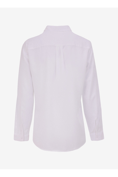 Benetton Cămașă normală cu guler alb pentru femei 5WPWDQ04R